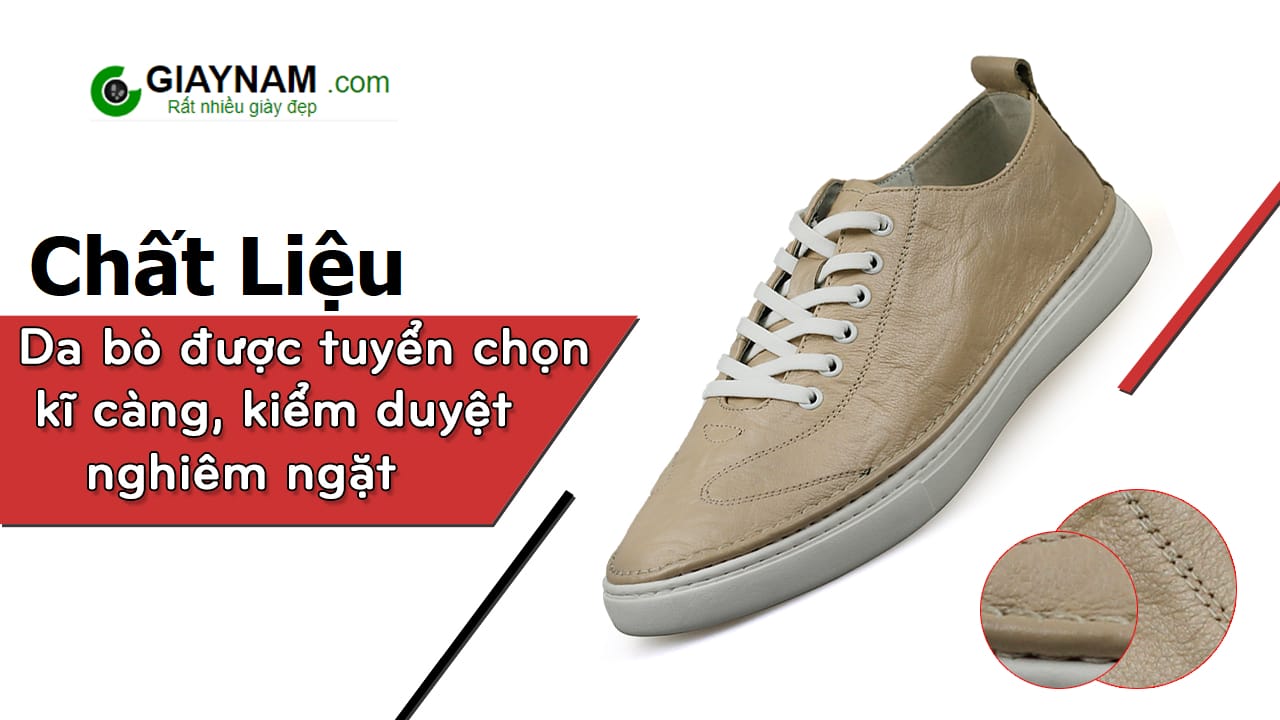 Giày thể thao nam thời trang màu trắng sữa